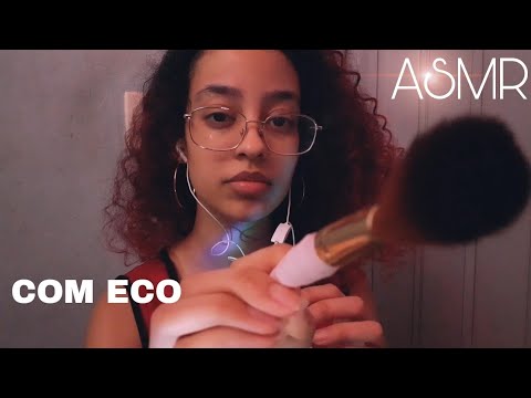 ASMR COM ECO | SONS DE BOCA INTENSOS + PINCEL NA TELA | echoed mouth sounds