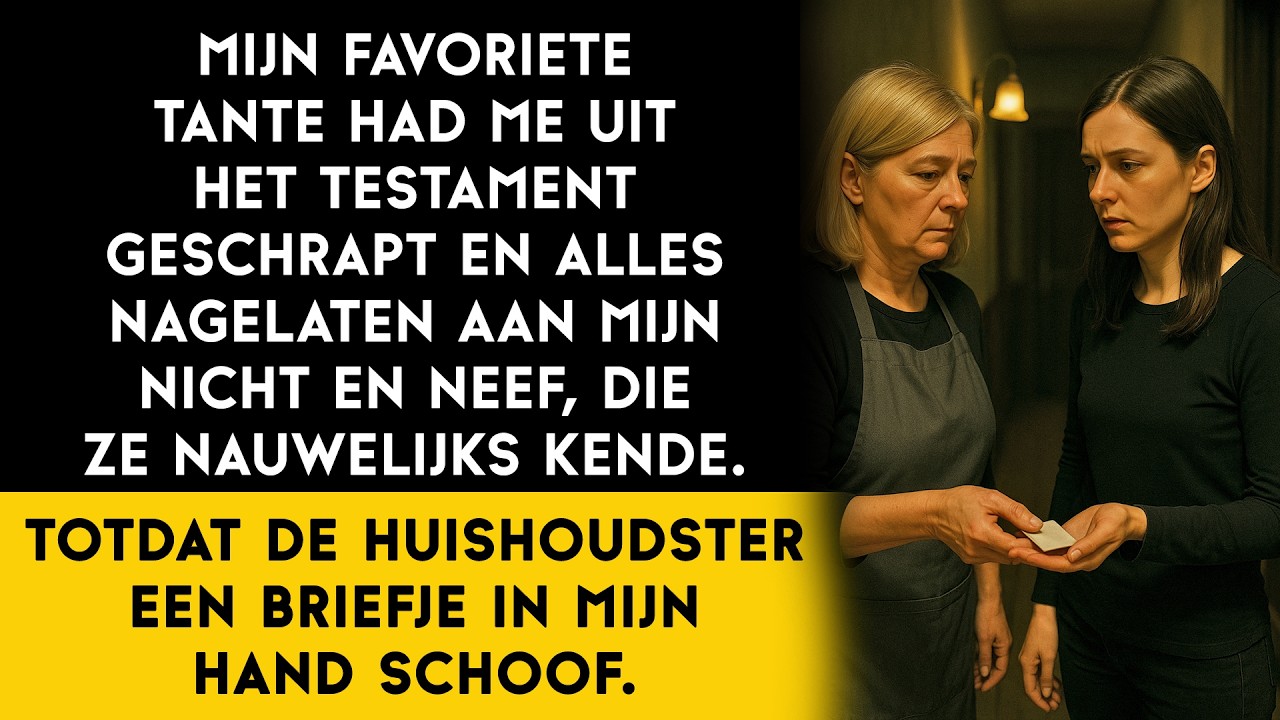Ik dacht dat tante me uit het testament had geschrapt… tot ik de video aanzette