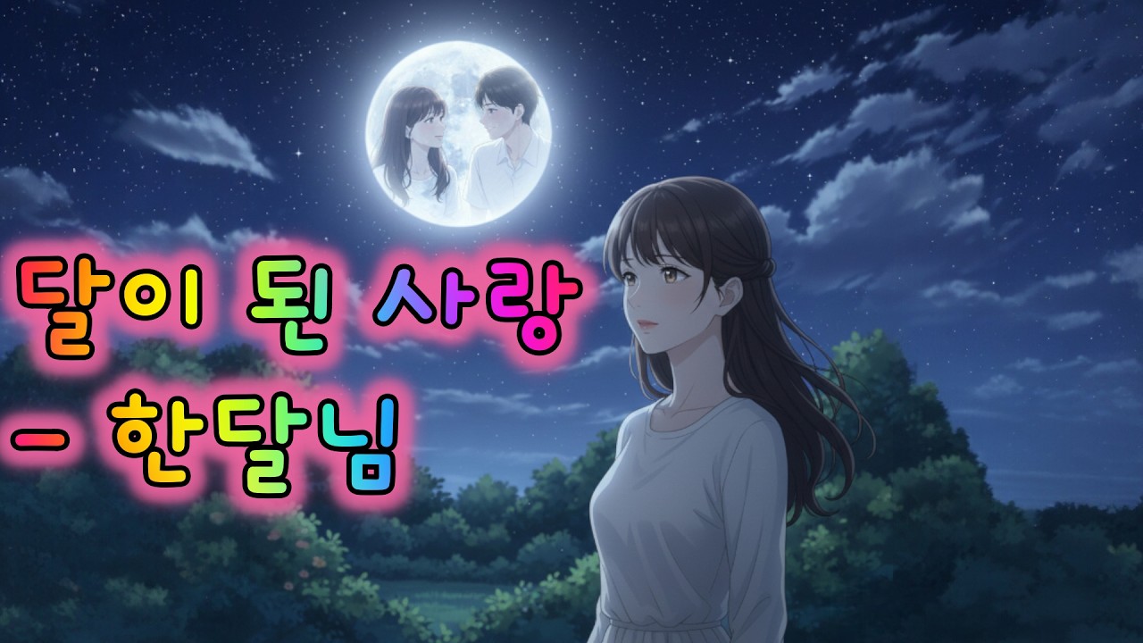 달이 된 사랑 - 한달님(커버곡) | 영롱한 달빛 속에 그리운 그 사람 🌕  | 트로트 | 감성트로트 | 트로트여가수