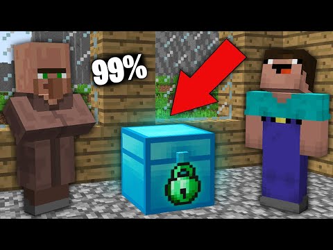 minecraft-noob-vs-pro:99%-villagers-cant-open-diamond-chest-with-emerald-lock!challenge-100%trolling
