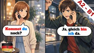 10 Deutsch Dialogen (A2-B1) | Deutsch lernen durch Hören | Wortschatz & Geschichten screenshot 1