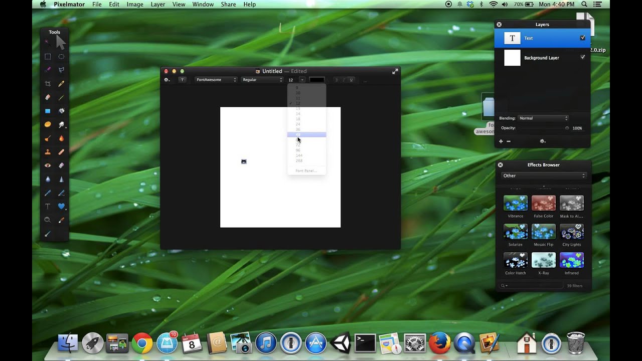 Use Font Awesome Shapes In Pixelmator - YouTube