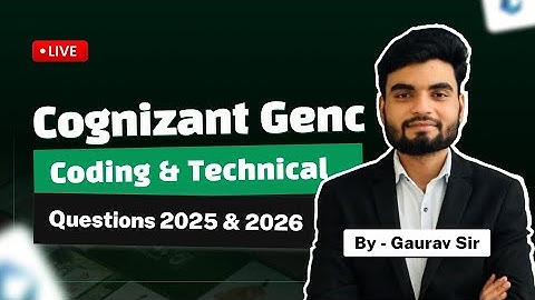 Cognizant GenC Coding Questions 2025 & 2026 🔴 Live | Full Technical Assessment Prep + PYQs Explained