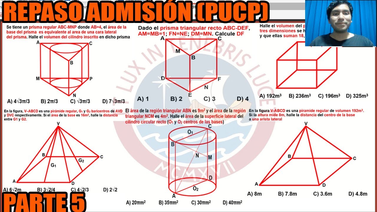REPASO ADMISION PUCP PARTE 5 (GEOMETRIA DEL ESPACIO)