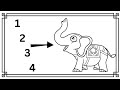 Easy Elephant 🐘 Drawing with 1😍 || Easy Elephant Drawing Tutorial || Draw it Easy 😍