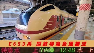 【年末年始限定運行】E653系K70編成 特急水上号 水上行 上野駅 入線~発車
