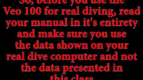 Oceanic Veo 100 dive computer - Online Class -  m1s2