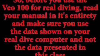 Oceanic Veo 100 dive computer - Online Class -  m1s2