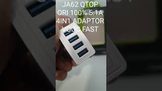 ORIGINAL QTOP 5A ADAPTOR BATOK KEPALA 4 USB SUPER FAST CHARGING TRAVEL ADAPTER CHARGER CHARGE FLASH CAS CASAN ADAPTIVE QUICK QC J62