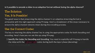How to Achieve Adaptive Video Encoding with an Alpha Channel Using FFmpeg