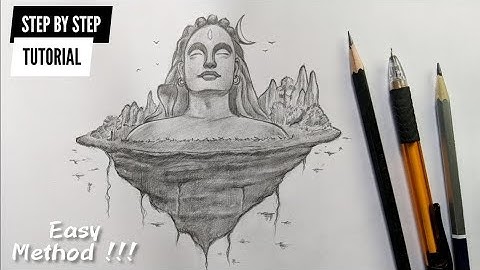 How To Draw Lord Shiva "Adiyogi Statue" On A Flying Mountain Step By Step Tutorial
