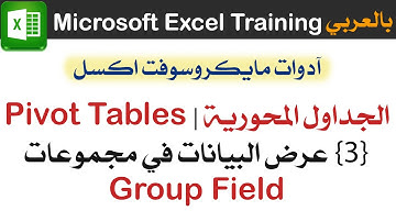 03 عرض البيانات في مجموعات Group Field | الجداول المحورية اكسل Pivot Tables Excel
