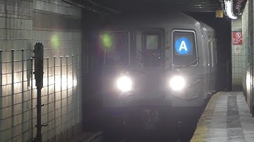 IND Fulton St Line: R46 R32 R179 & R68A A Trains at Grant Ave (Evening)