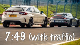 FL5 Type R chasing Porsche GT3  @Nurburgring_official  29.04.24