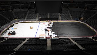 Watch Ball Arena convert from Nuggets court to Avalanche ice in hours screenshot 3