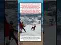 A Giant Inflatable Horse Rides Down The Snowy Mountain Slope