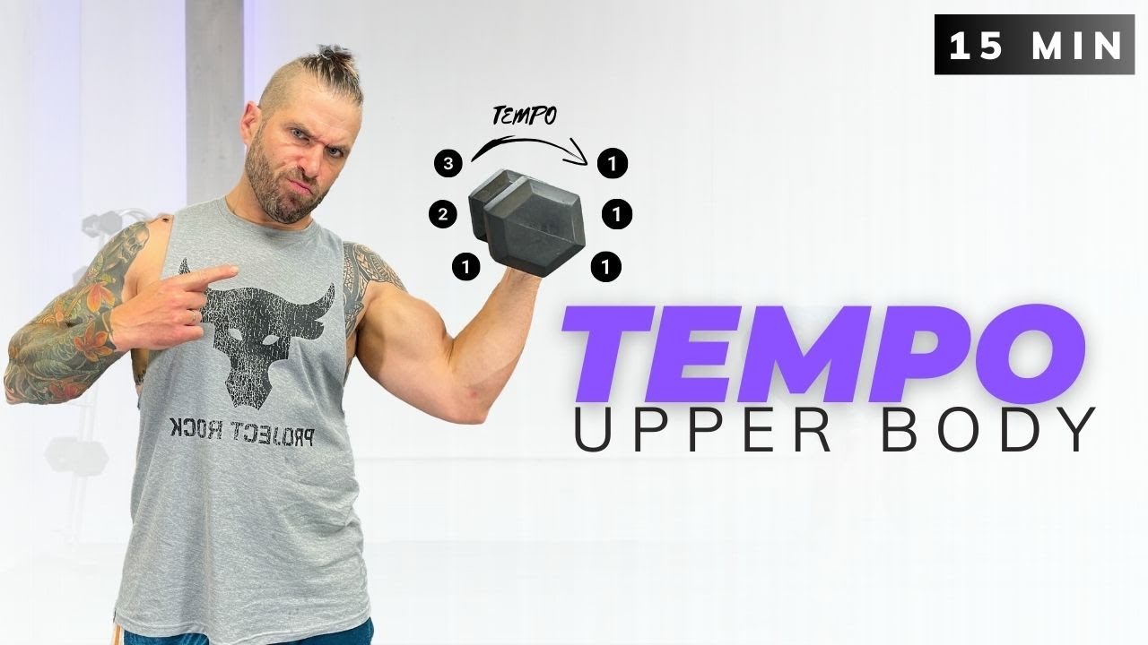 15 min TEMPO upper body dumbbell workout | NO REPEAT - YouTube