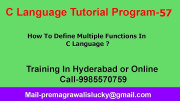 How To Define Multiple Functions In C Language | Program-57 |Functions in c programming