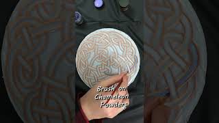 Celtic Knot in Chameleon powders.  #art #resinart #chameleon