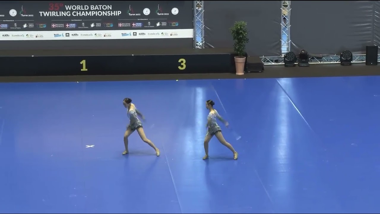 Hino/Watanabe (JPN) Youth pair final World Baton Twirling Championship Turin 2022