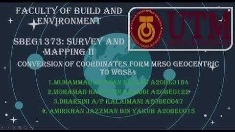 CONVERSION COORDINATES FROM MRSO GEOCENTRIC TO WGS84