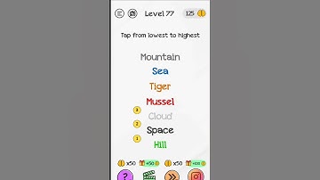 Braindom Level 77 tap from lowest to highest