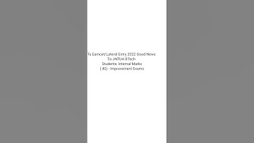 Jntuh R-22 Regulation Btech Students: Internal Marks( 40) - Improvement