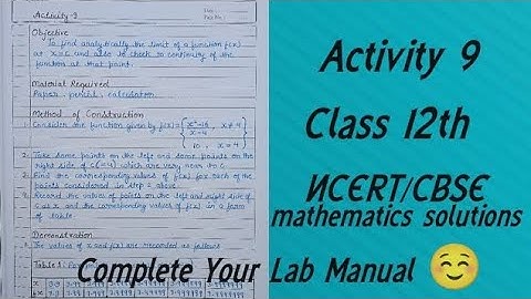 Maths Lab Activity 9 Class 12// Maths Lab Practical Class 12//Activity Solution// CBSE board #file