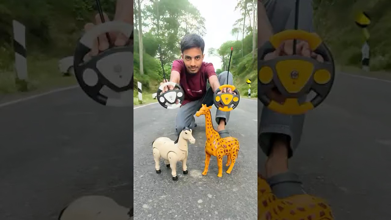 Amr Naya White Colour Remote Control Horse 🐎 and Giraffe🦒 Unboxing
