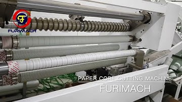 BPC-13FH Four-shaft Fully Automatic Paper Core Cutting Machine with auto loading and unloading.