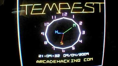 Atari CatBox Replacement Test on Tempest Hardware - Atari Vector Tempest Clock (1)