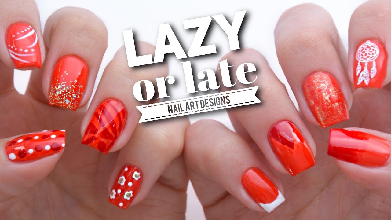 10 Quick Nail Art Ideas If You're LAZY Or LATE! YouTube