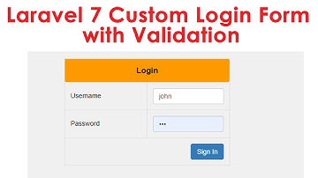 Laravel 7 Custom Login Form with Validation