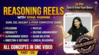 Bank Exams 2026 | Reasoning Classes #515 | Reasoning Reels with Sona Sharma