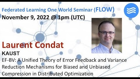 FLOW Seminar #84: Laurent Condat (KAUST) A Unified Theory of Error Feedback and Variance Reduction
