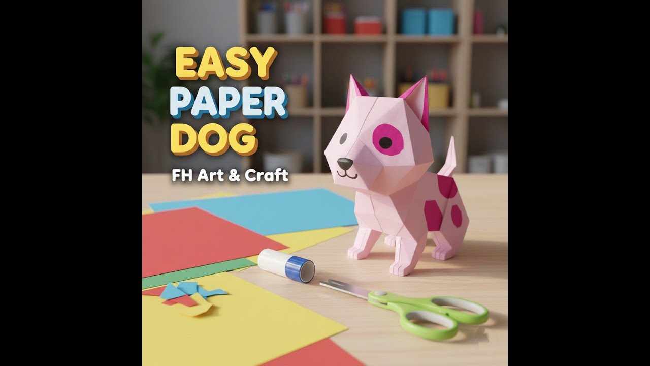 Paper Dog DIY | Cute Paper Craft 🐶✂️ | FH Art & Craft