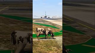 Unexpectedly Cow Accidentally Comes Runway During Airbus Landing 🛬 #aviation #airplane #shorts
