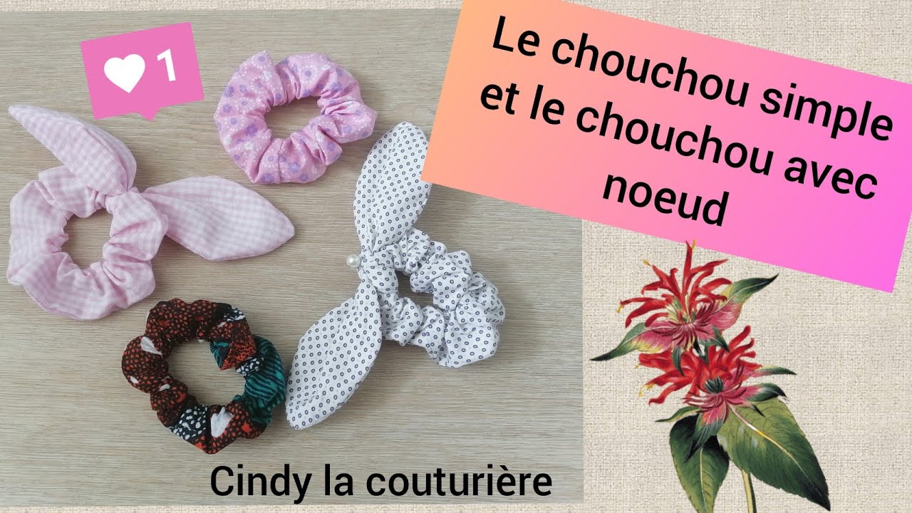 Tuto couture facile ~ Le chouchou simple ou à noeud - YouTube