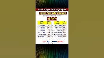 इनकम टैक्स स्लैब में बदलाव #budget #budget2024 #india #income #bjp #modi #modiji #बजट