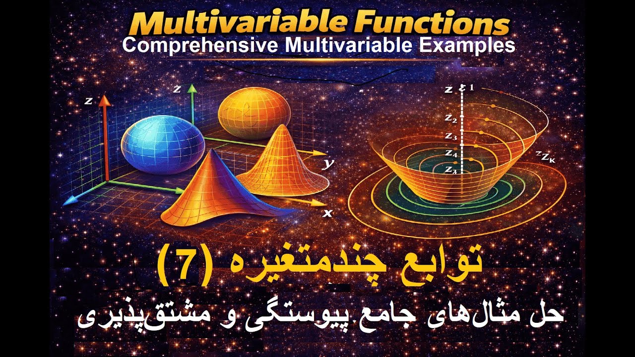 Multivariable functions 7 - حل مثالهای جامع پیوستگی و مشتقپذیری توابع ...