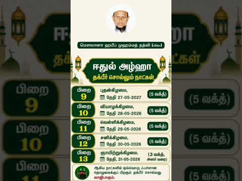 ஈதுல் அழ்ஹா தக்பீர் சொல்லும் நாட்கள்