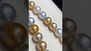 7.7-11.6mm Australia white pearl & south sea golden pearl necklace