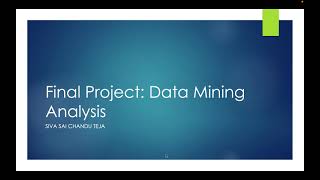 FINAL PROJECT - DATA MINING ANALYSIS (1704319)