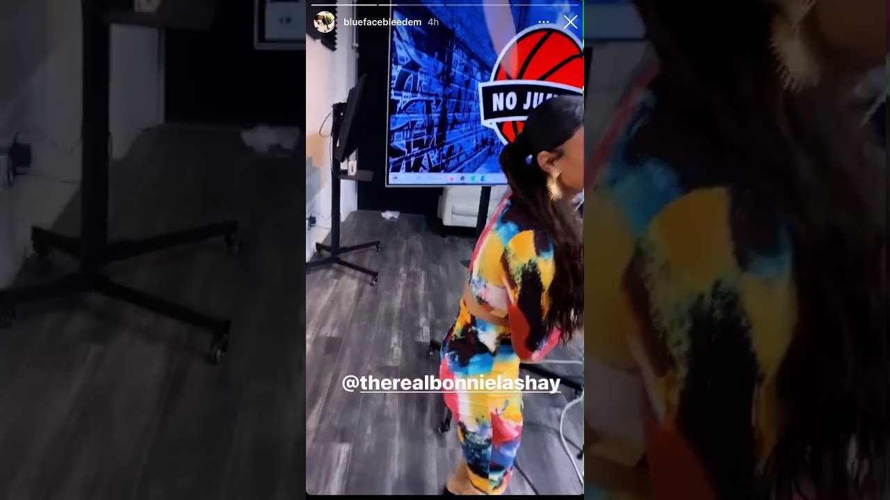 Blueface gives Bonnie Lashay her chain.  Snatches her old chain Interview  with Adam 22 No jumper