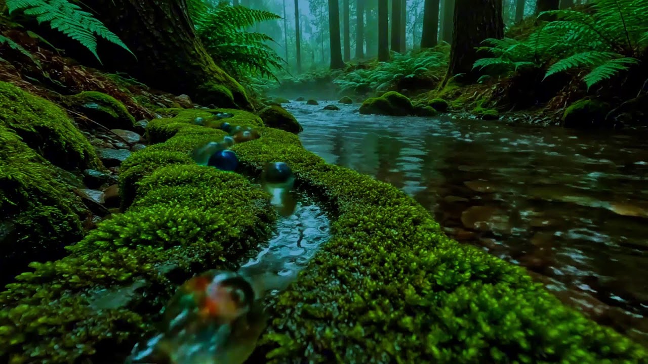 12-Hour Live ASMR Marble Flow in a Peaceful Forest Stream | No Talking • Sleep