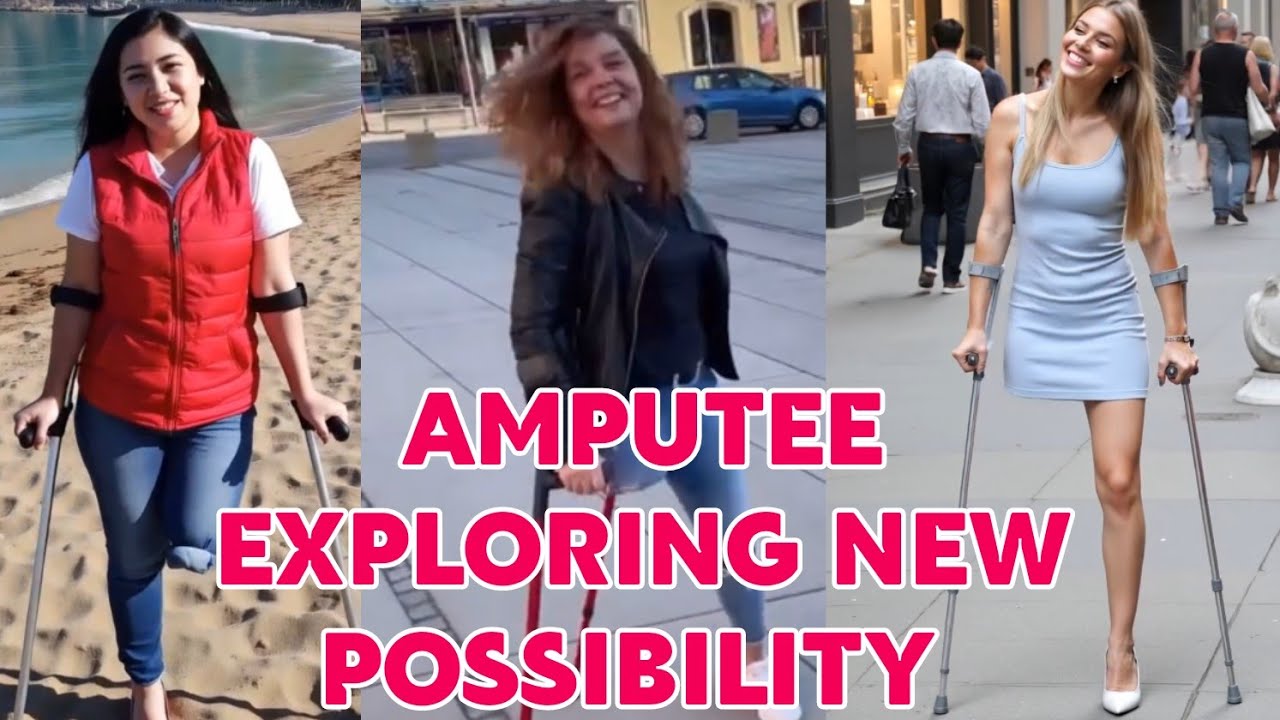 Amputee lady adaptive crutches user | exploring new possibility