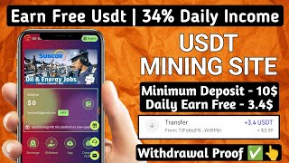 New Usdt Earning Site  Usd Mining Site 2024 Best Investment  Usdt Earning Website 741