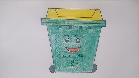 thrash can drawing//how to draw dustbin step by step
