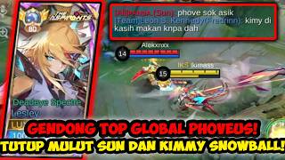 MATCH TEGANG PARAH! MENGGENDONG TOP GLOBAL 8 PHOVEUS! KIMMY YANG SNOWBALL | Top Global Lesley - MLBB