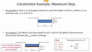 Alternate depths in choked channel flow, with bed steps and drops - CE 331 Class 27 (30 Mar 2020)